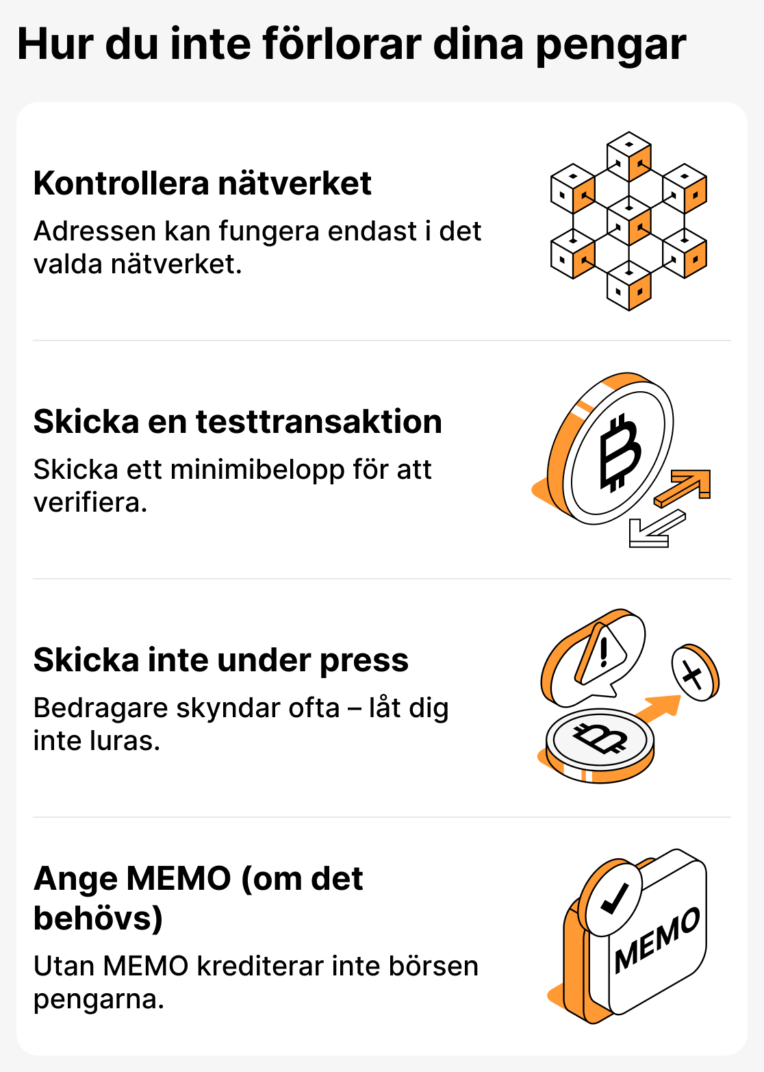 Hur du undviker att förlora medel vid överföring av kryptovaluta