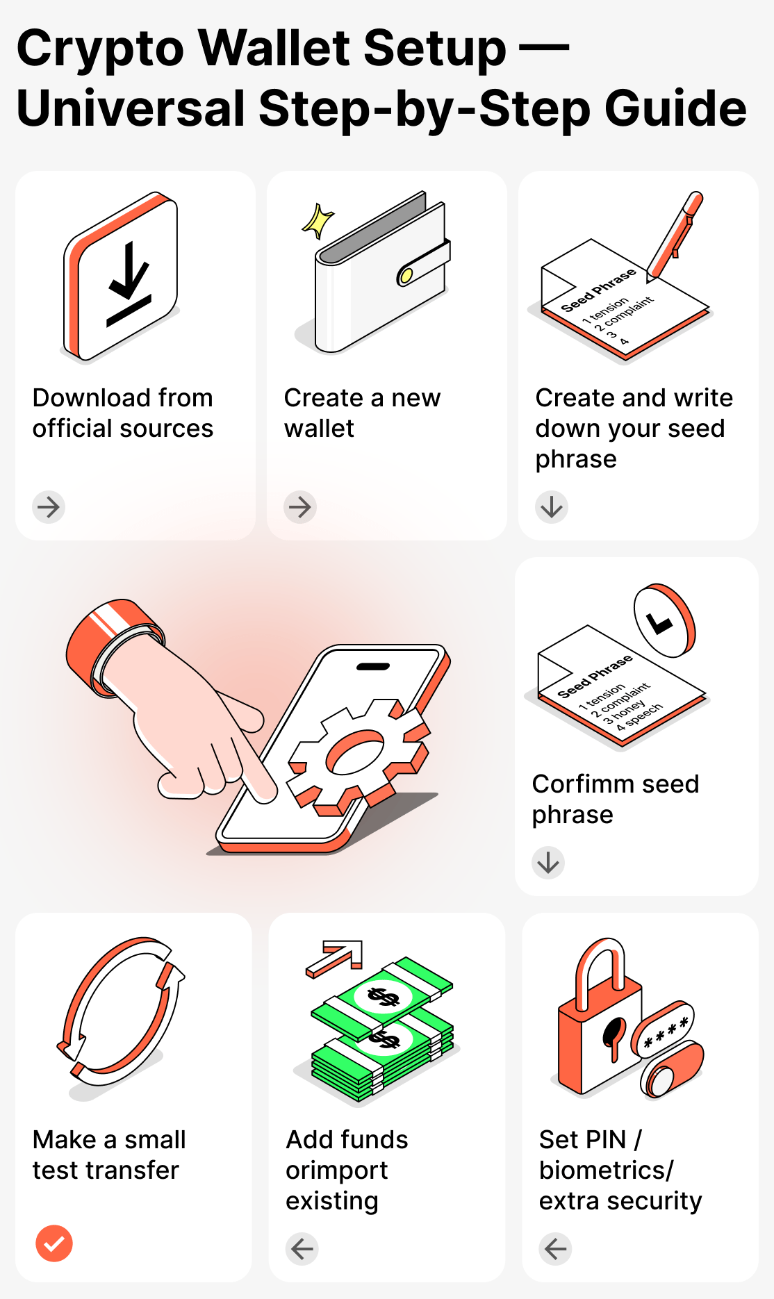 Detailed instructions for configuring and installing a crypto wallet