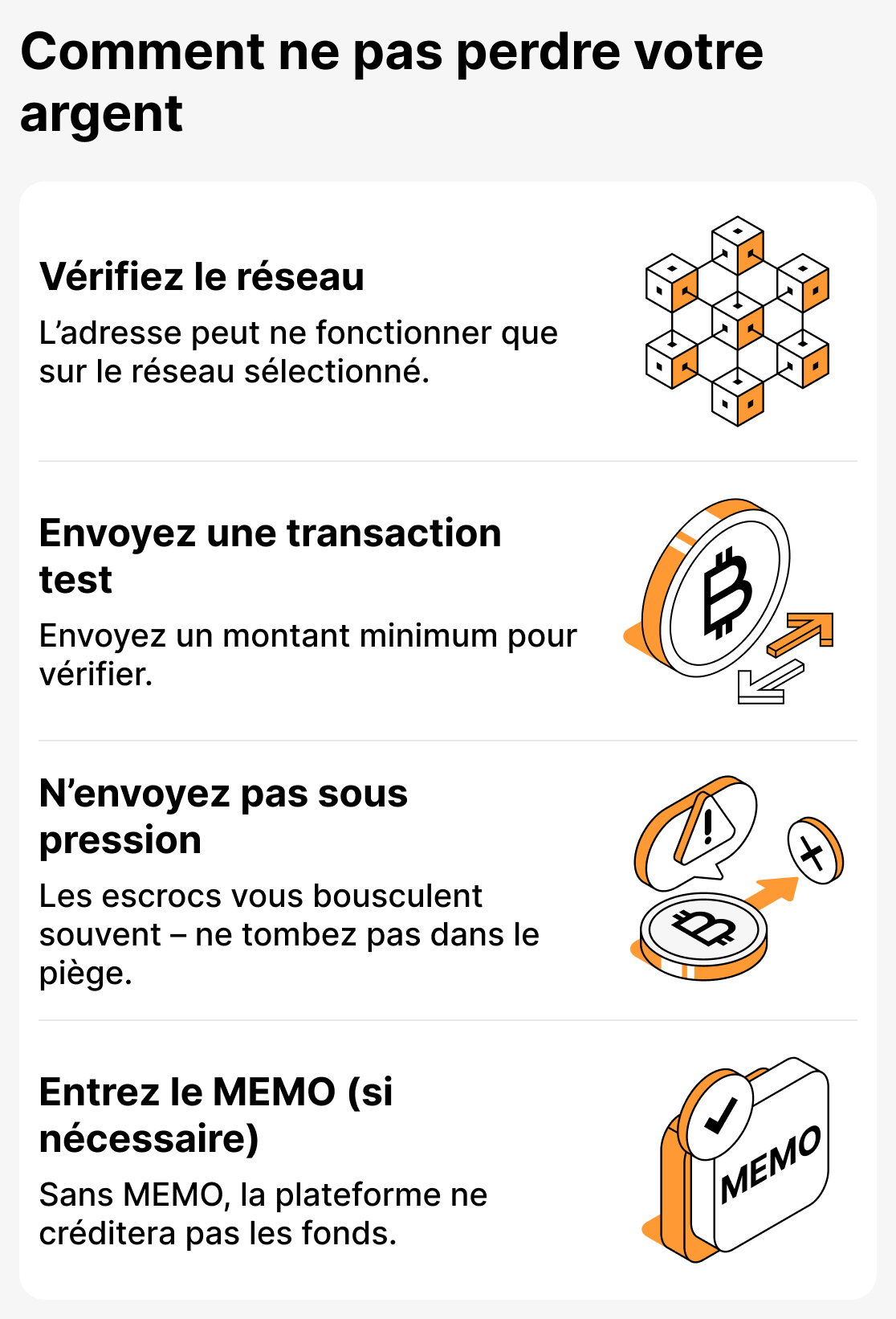 Comment éviter de perdre des fonds lors du transfert de cryptomonnaies