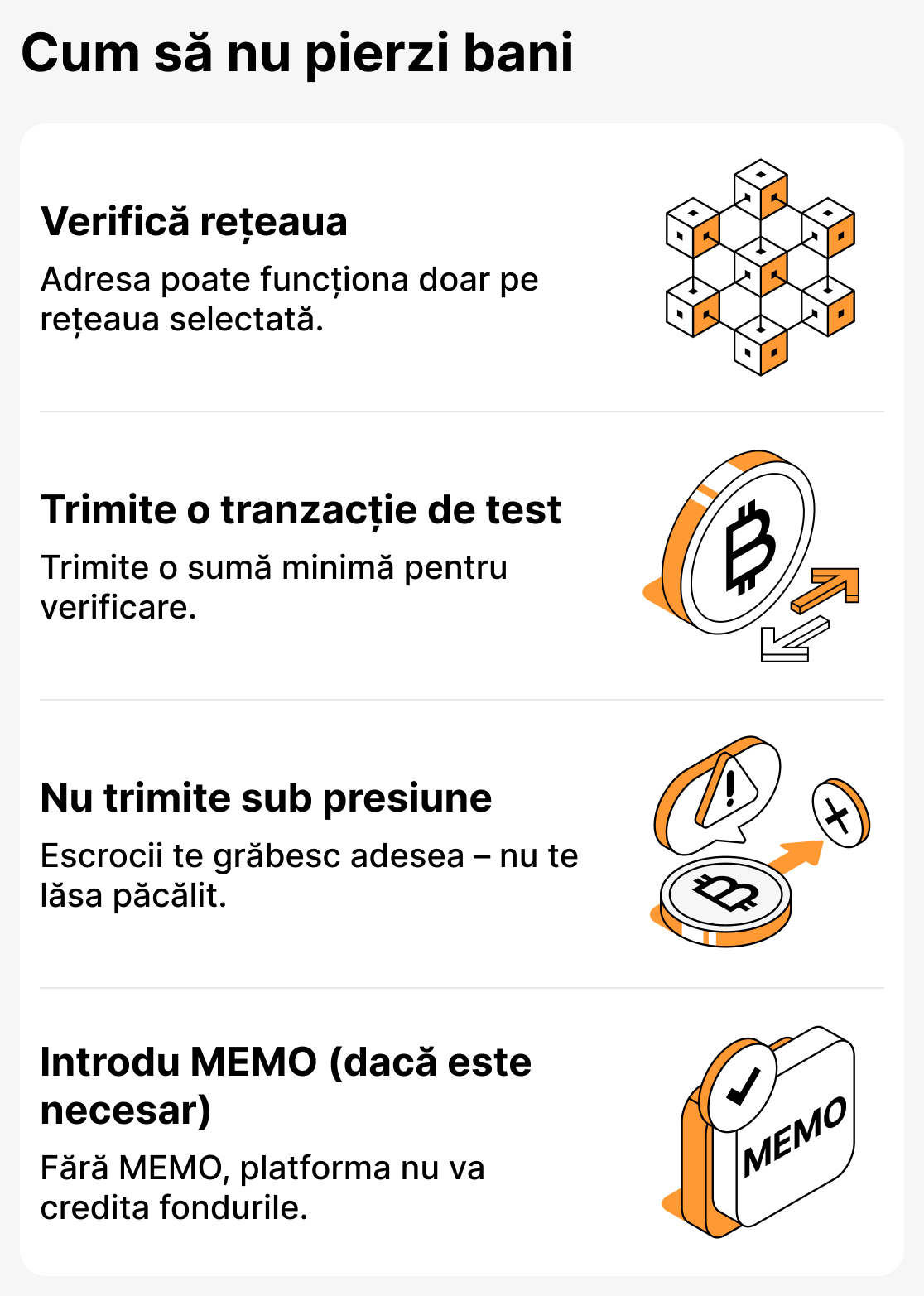 Cum să eviți pierderea fondurilor atunci când transferi criptomonede