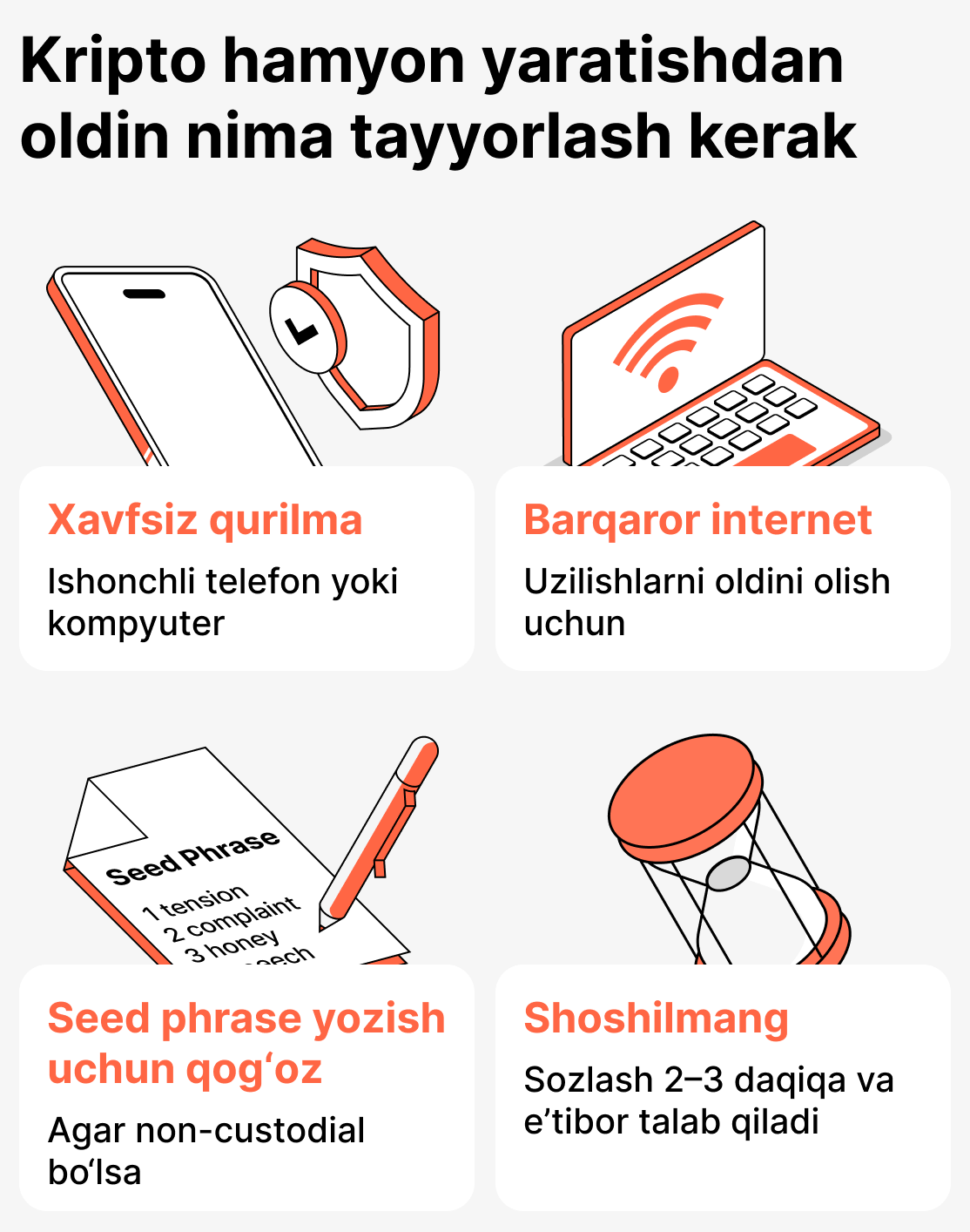 Нима тайёрлаш керак криптокошелёкни ўрнатишдан олдин