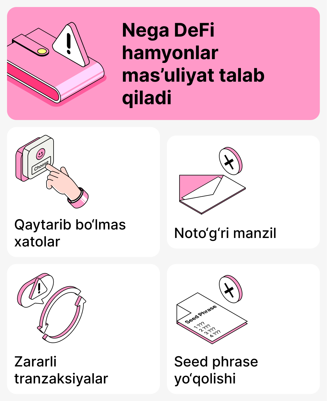 Нега defi ҳамёнлари масъулият талаб қилади