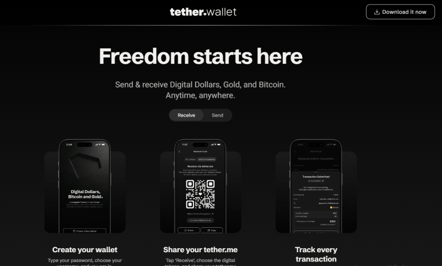 Интерфейс мобильной версии кошелька и основные действия пользователя