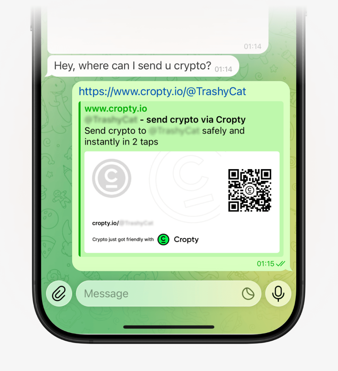 Надішліть посилання, щоб отримати криптовалюту
