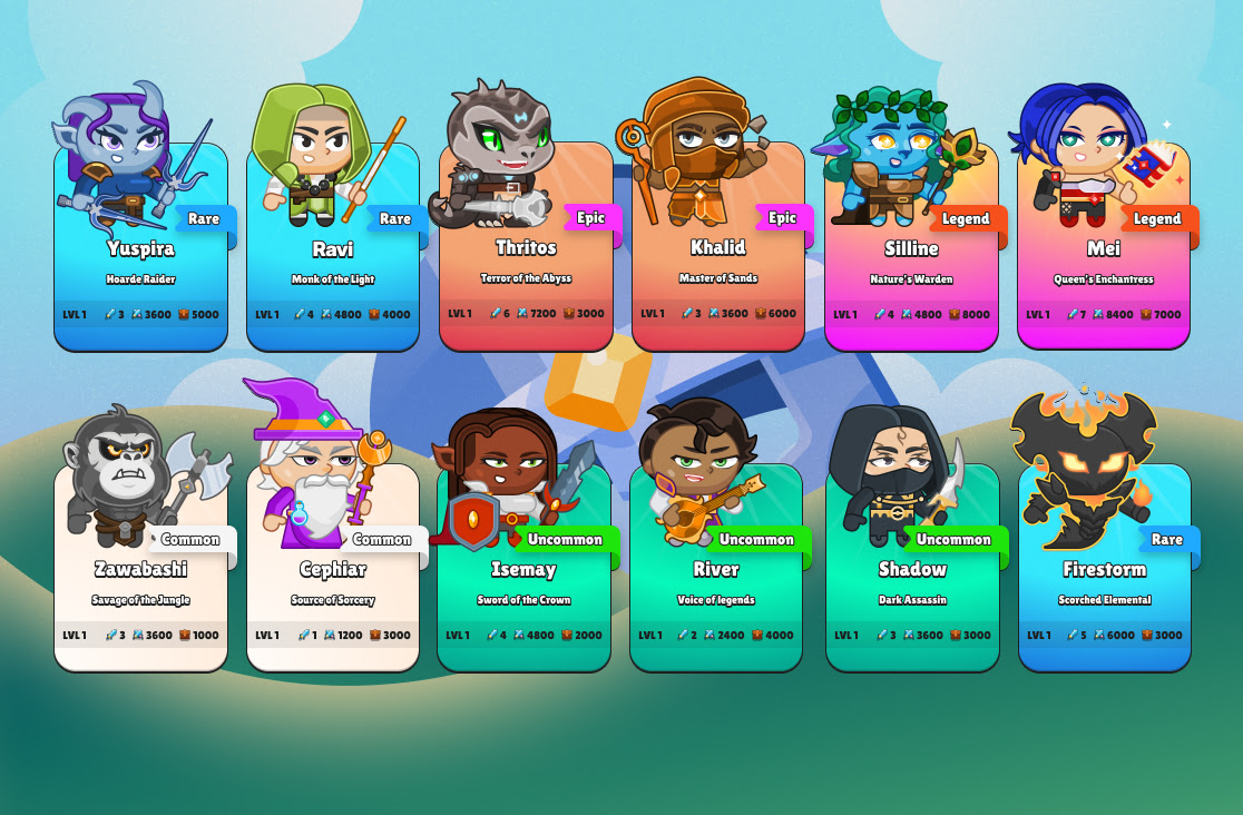 Collecting heroes in Mystique Fusion