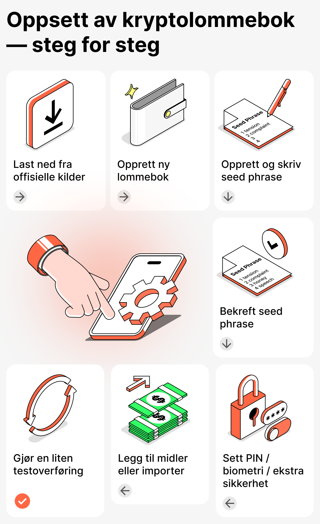 Detaljert instruksjon for oppsett og installasjon av kryptolommebok