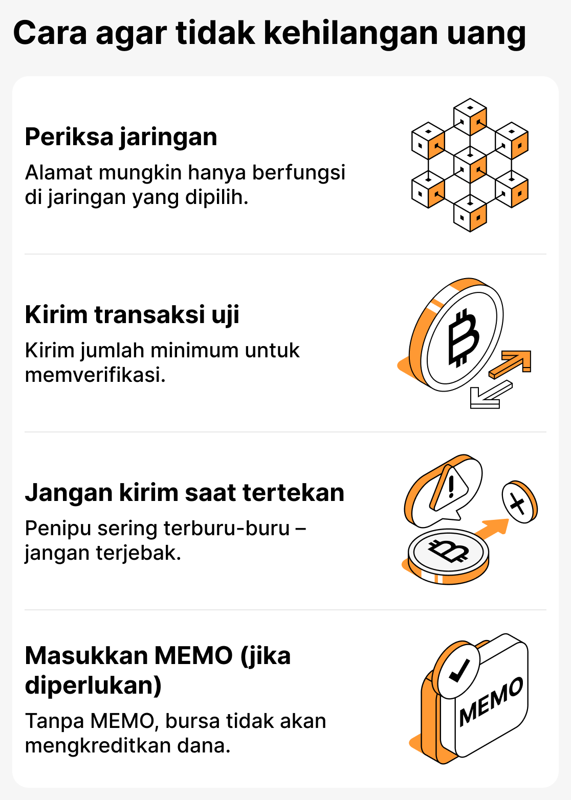 Cara menghindari kehilangan dana saat mentransfer mata uang kripto